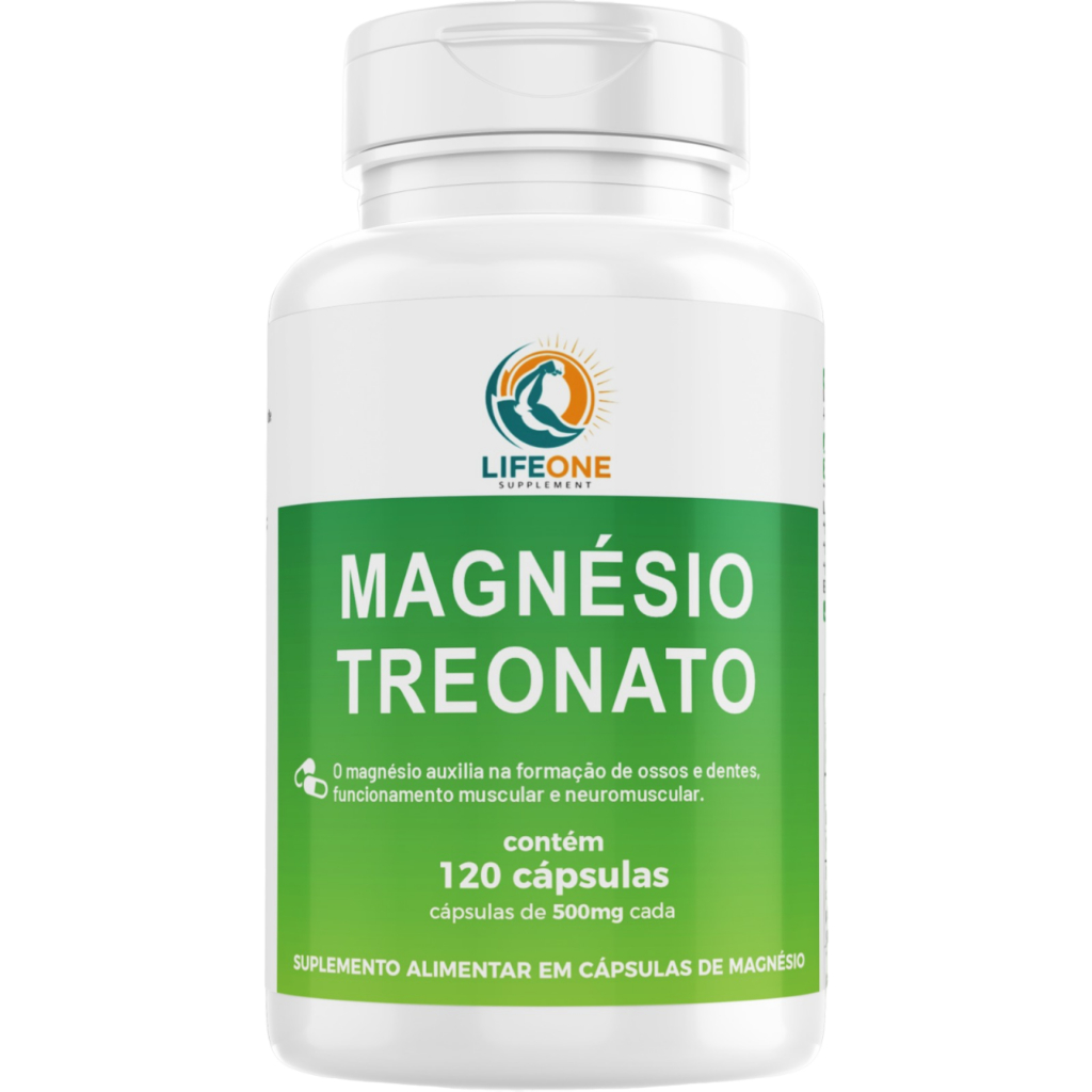 Magnésio Treonato 500mg, 120 Cápsulas, Life One