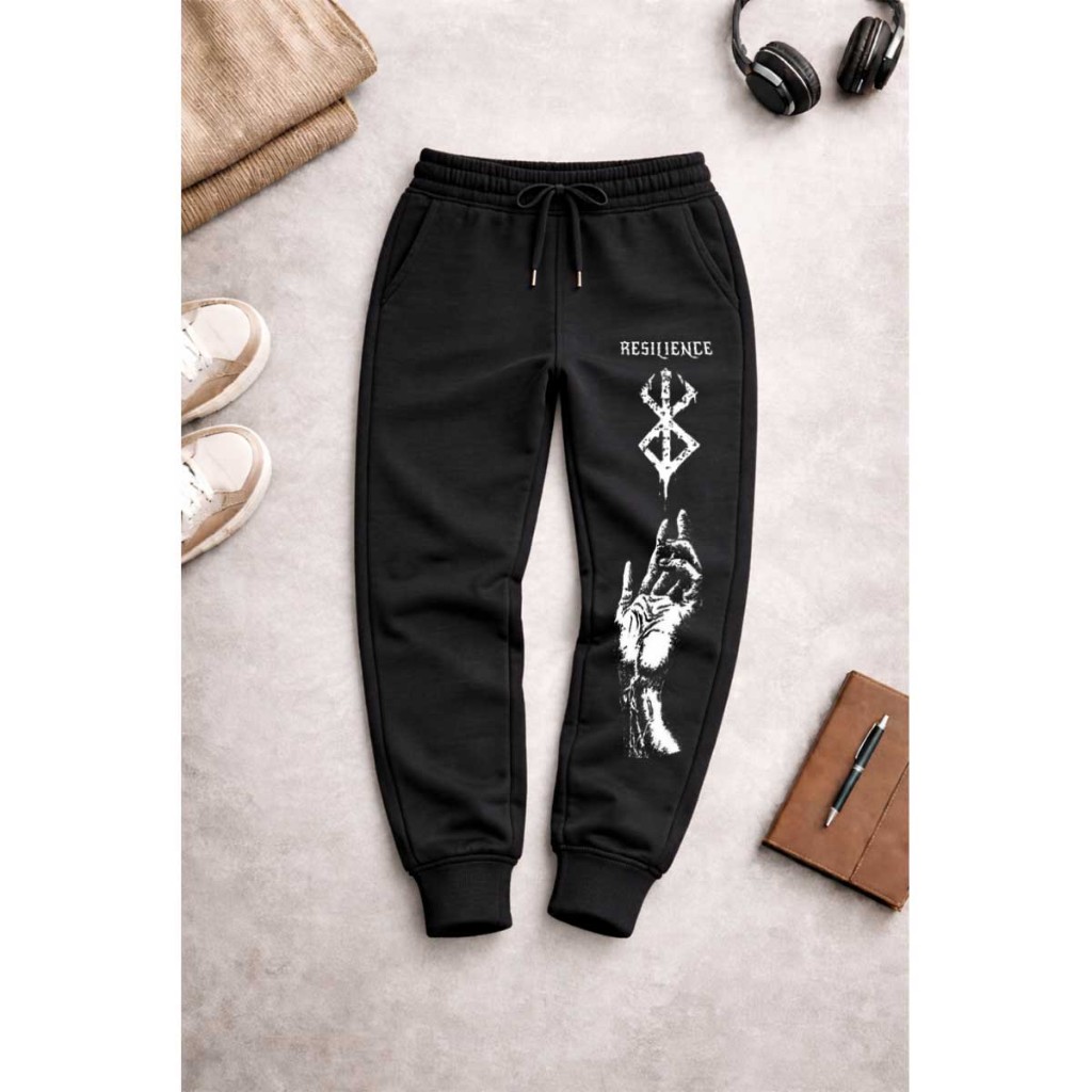 Calça Moletom Jogger Unissex Algodão Confortavel Flanelado Ajustavel Berserk Resiliencia Para Treino Academia Anime Guts