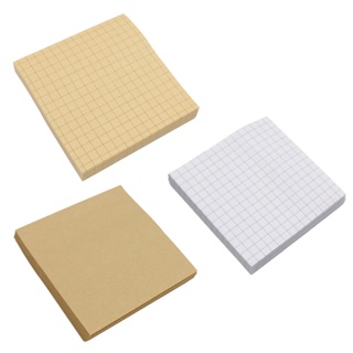 Kit 03 Blocos Adesivos UNISO 75x75mm Kraft Liso e Quadriculado em Oferta na Shopee