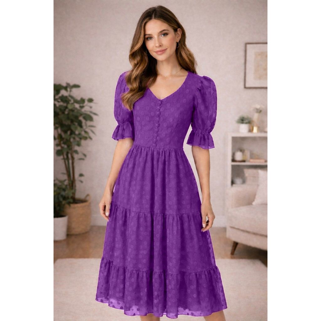 Vestido mid de tule moda evangélica casual, Vestido Congresso Fardamento Luxo Igreja  Tule Trabalhado Elegante em Oferta na Shopee