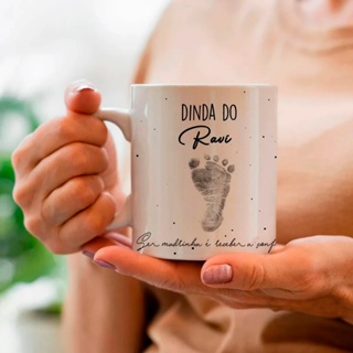 Canecas Convite Padrinho Madrinha Dindo Dinda Batismo Pezinho e Nomes em Oferta na Shopee