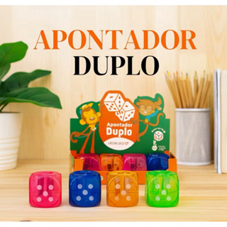 Apontador Dado com Depósito de 2 Furos Afiador de Lápis - Leo & Leo em Oferta na Shopee