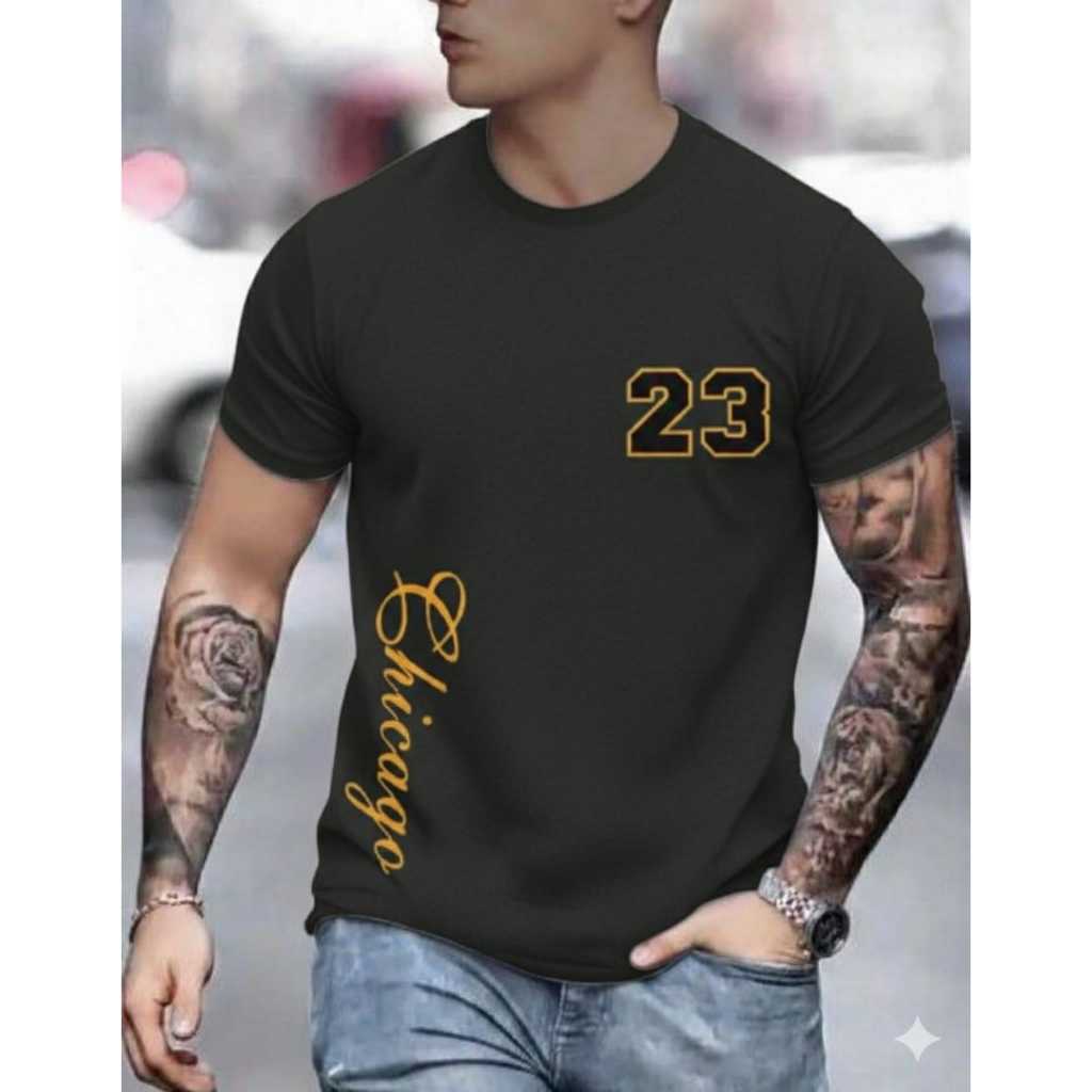 Camiseta Masculina Chicago 23 – Estilo Urbano Esportivo 100% Algodão