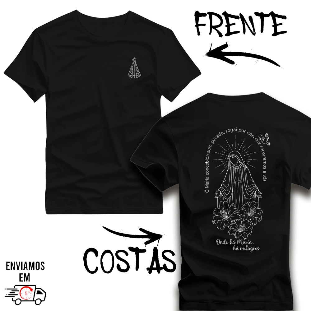 Camiseta Blusa Tshirt Cristã - Unissex Premium ''MARIA'' Fé  - 01 em Oferta na Shopee