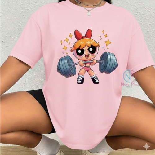 Camiseta Camisa De Academia T-shirt Florzinha Lindinha Docinho Meninas Super Poderosas Desenho Treino