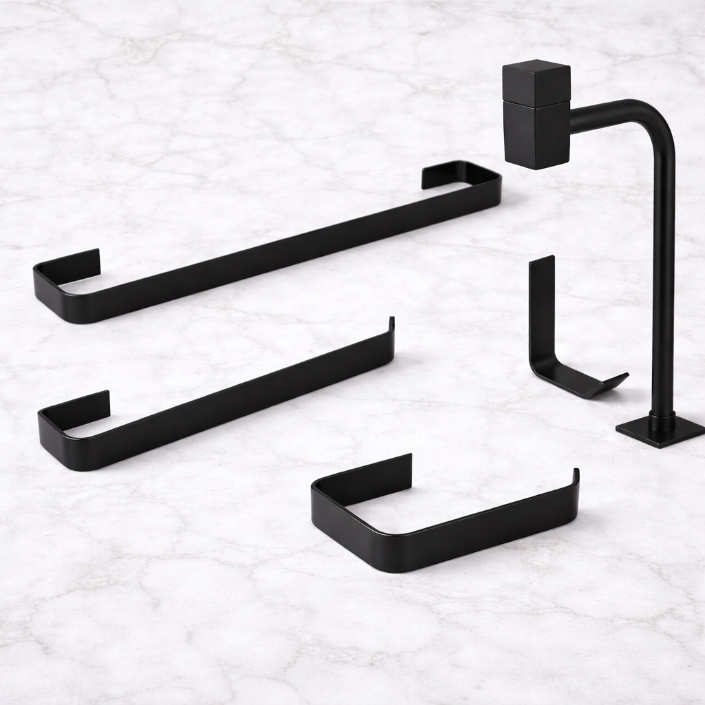 Kit completo para banheiro + torneira de cuba preto fosco em Oferta na Shopee