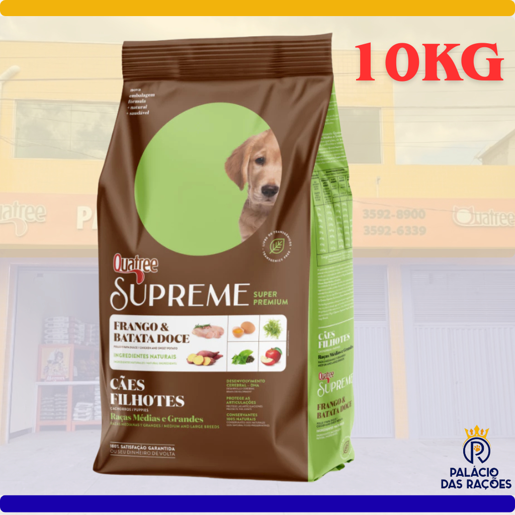 Ração Quatree Supreme 10Kg Cães Filhotes Médios e Grandes