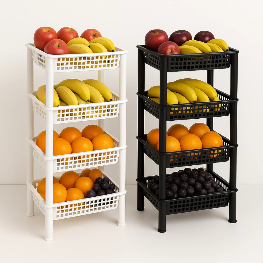 Fruteira Organizadora de Chão 4 Andares Em Plástico Multiuso em Oferta na Shopee