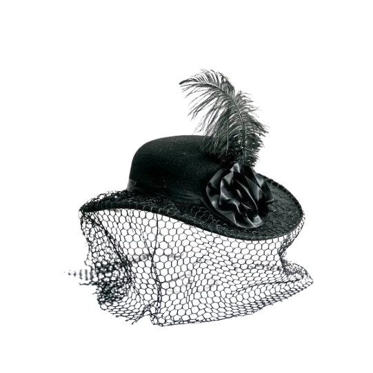 🕷️ Chapéu Viúva Negra Preto – Fantasia Carnaval, Halloween e Festa