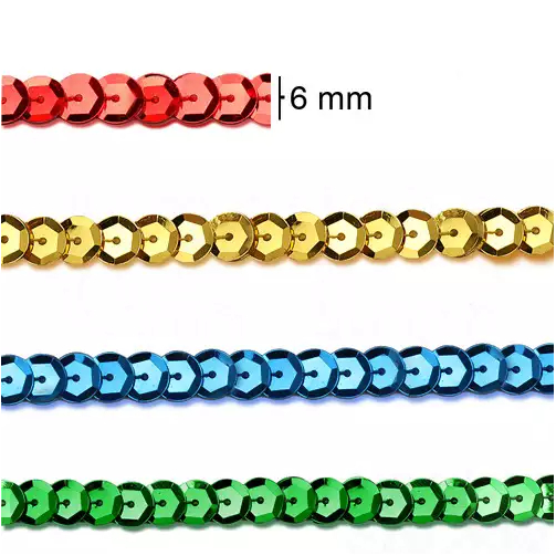 Fio de Lantejoula 06mm em Pvc Para Aviamentos para Artesanato e Costura - 5 Metros em Oferta na Shopee