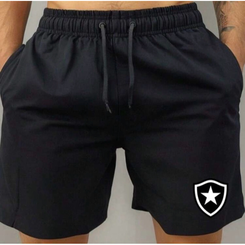 Short Bermuda Tactel Praia Mauricinho Treino Academia Corrida Esportivo Esporte Masculino Futebol Time Botafo