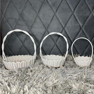 Kit 3 Cestas P, M e G Fraldeiras Sintéticas Para Presente/Cosmético/Decoração/Festa- Cores Variadas em Oferta na Shopee