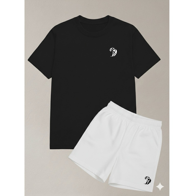 Kit Bermuda Short Tectel Elastano e Camiseta Tradicional Algodão Casual
