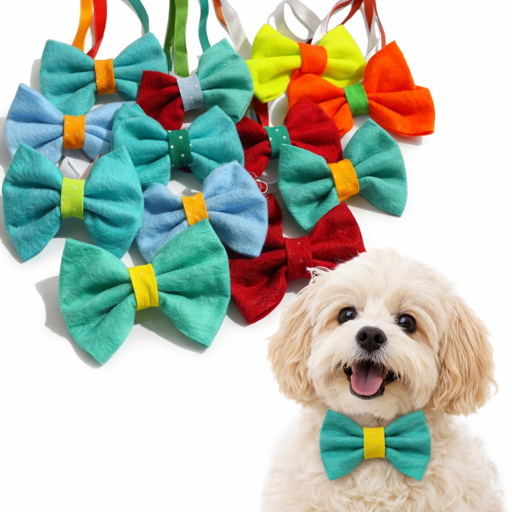 Gravata Borboleta Pet para Cães,  Gravatinha Pet Borboleta em Feltro - Lacinhos Pet Pescoço - ATACADO