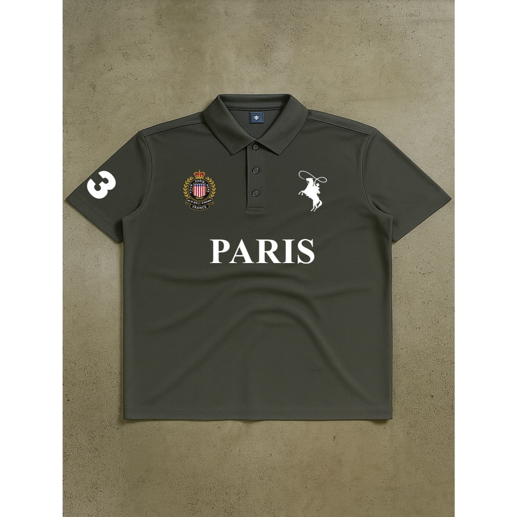 Camisa polo masculina Camisas Masculina Luxo Paris de Manga Curta Casual Alta Qualidade