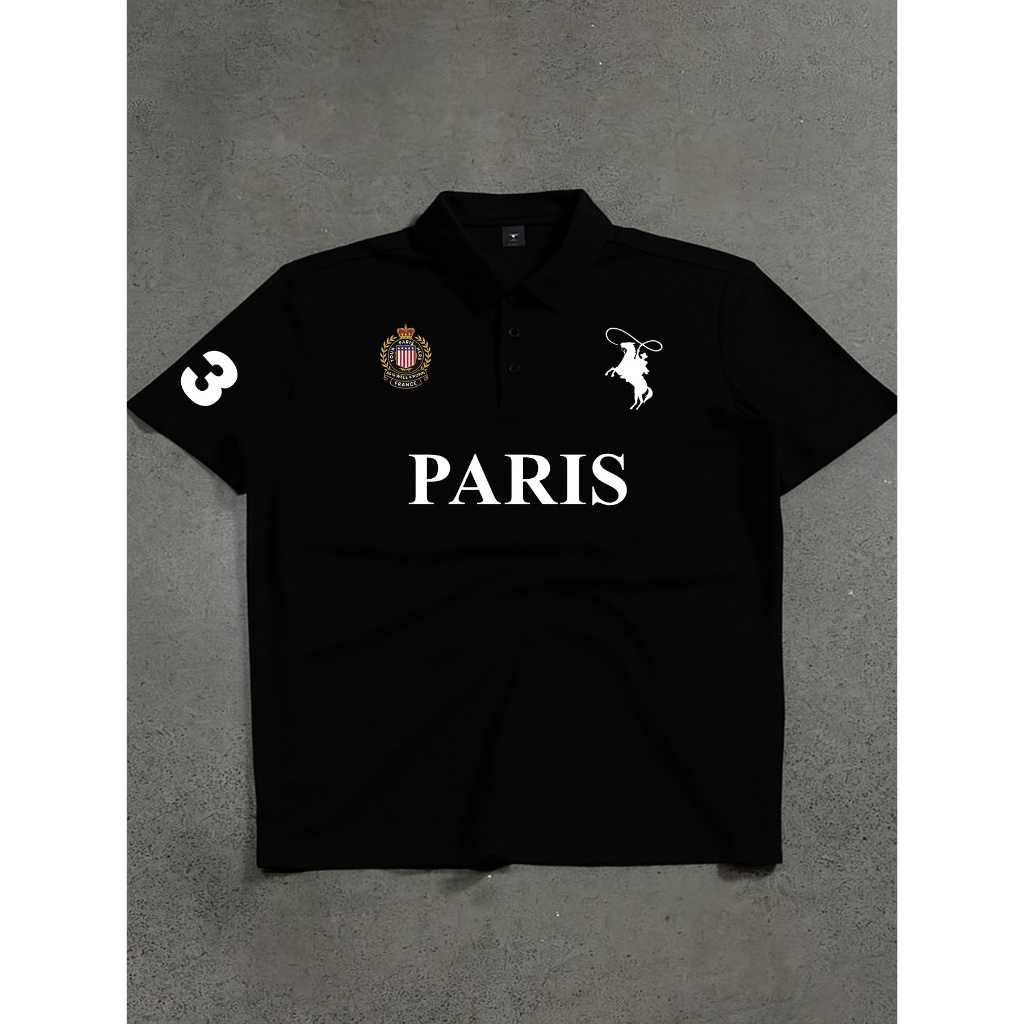 Camisa polo masculina Camisas Masculina Luxo Paris de Manga Curta Casual Alta Qualidade