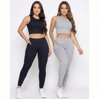 Kit 2 peças Calça de Ribana (cores sortidas) em Oferta na Shopee