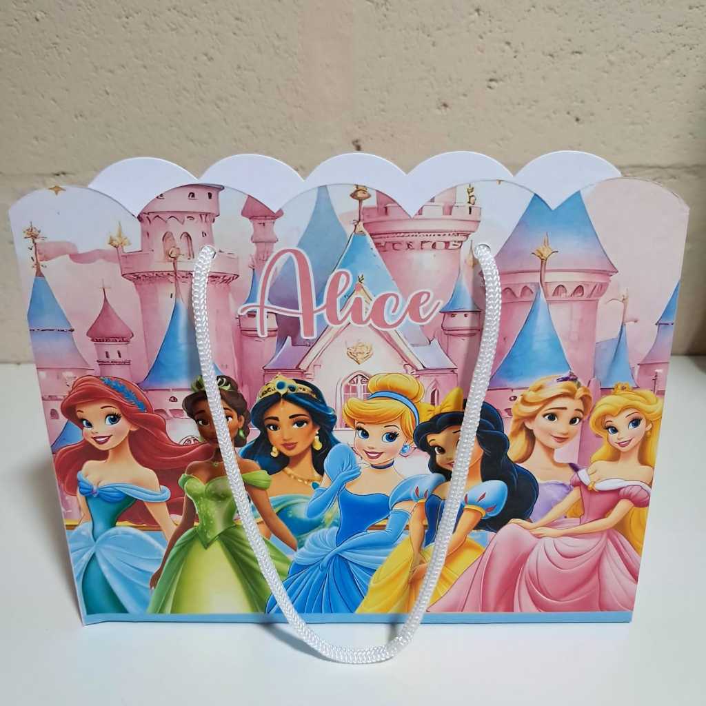 Sacolinhas Personalizadas PEGUE E MONTE tema PRINCESAS DISNEY modelo nuvem ~ lembrancinhas ~ mimos