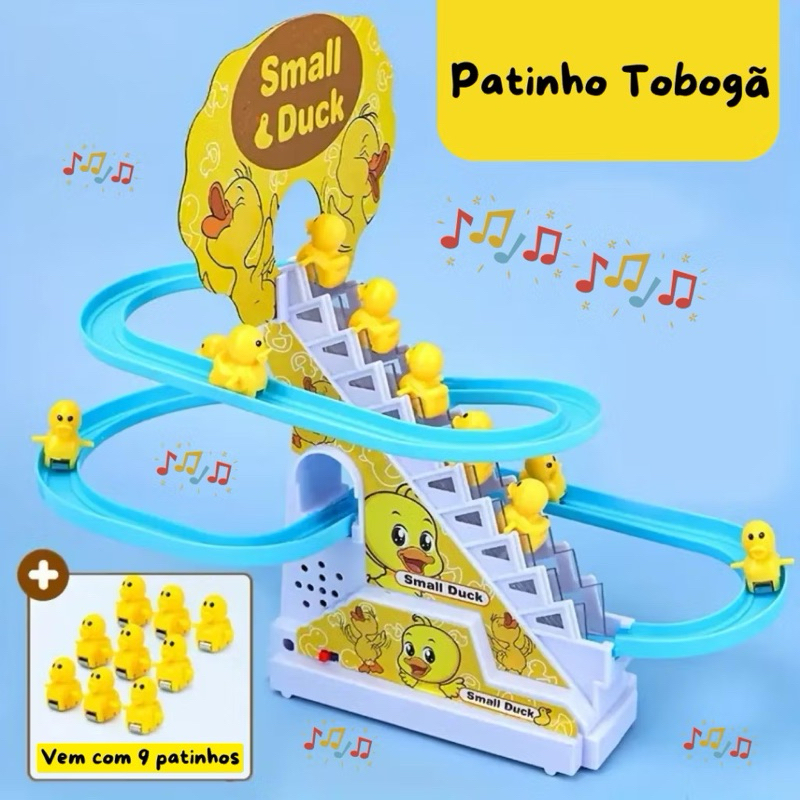 Patinhos Escada Brinquedo Musical Infantil com Música Sobe Escadas 9 Patinhos em Oferta na Shopee