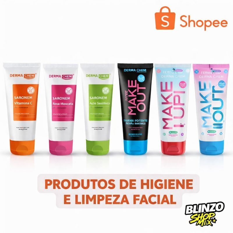 Linha DermaChem Sabonete Facial Limpeza Profunda Antiacne Pele Sensível Clareador