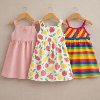Combo Vestido Infantil Feminino 2 Unidades | Pronta Entrega | Super Confortável em Oferta na Shopee