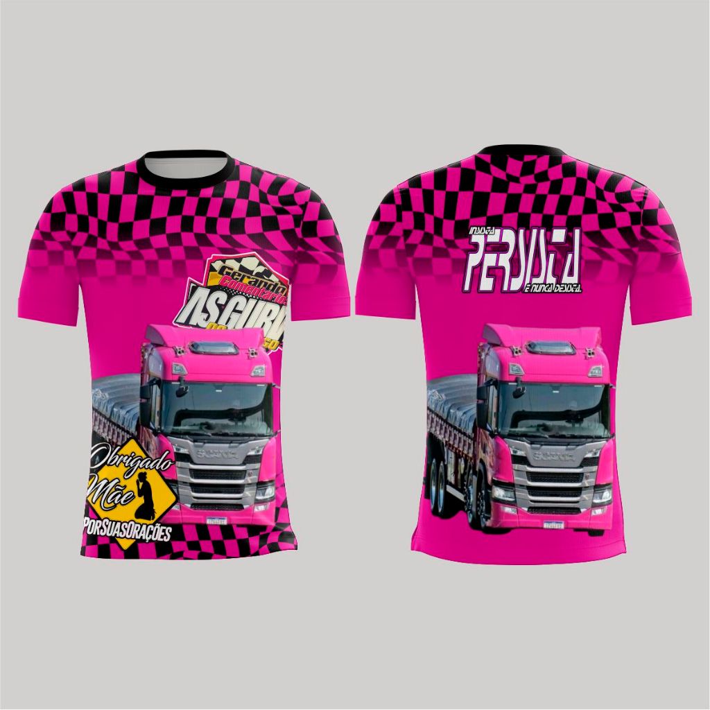 camiseta caminhoneiro cristal as gurias caminhão gmi