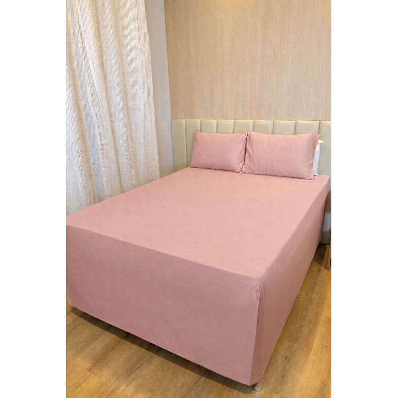 Kit Capa Protetora Com 2 Fronhas Luva Box Queen Malha Premium Anti Bolinhas