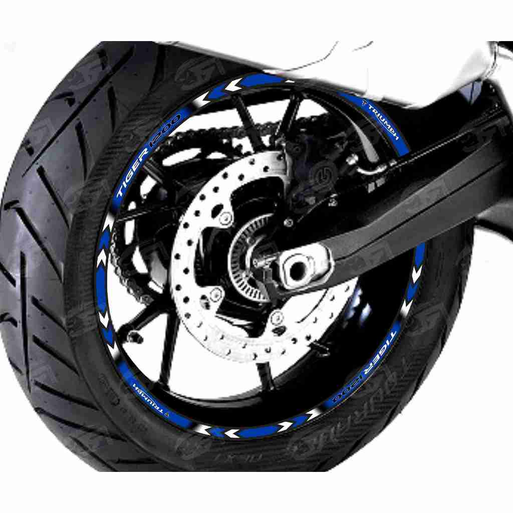 Adesivo Friso Refletivo Roda Moto Triumph Tiger 1200 GT PRO azul