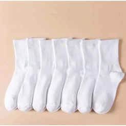 Kit 24 a 3 Pares Meias Masculinas Cano Longo Branca Unissex Algodão Conforto