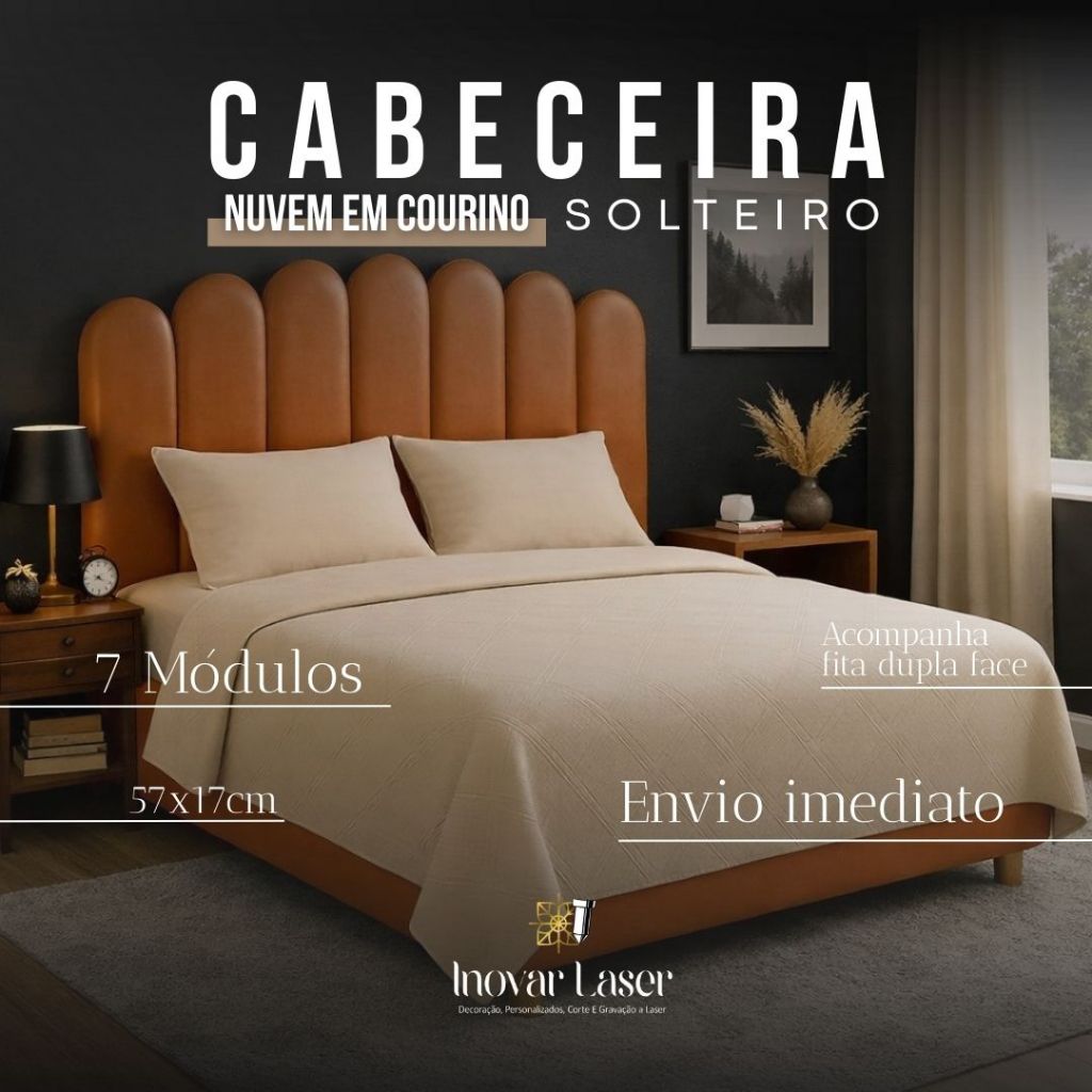 Cabeceira Estofada Courinho Modular Nuvem Varias Opções  Cama Box Solteiro Casal Queen King em Oferta na Shopee
