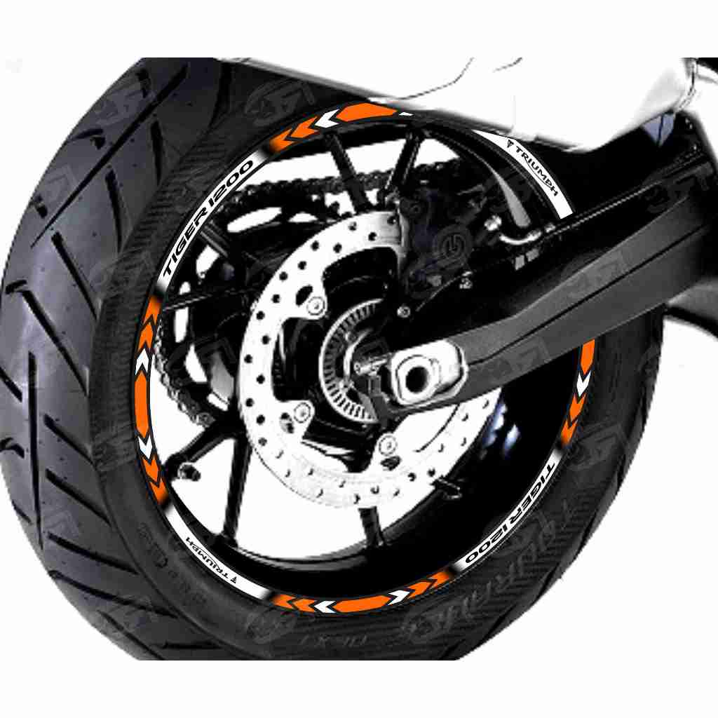 Adesivo Friso Refletivo Roda Moto Triumph Tiger 1200 GT PRO laranja