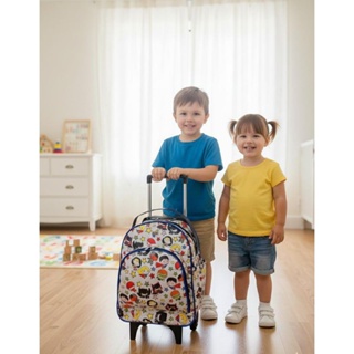 Mochila de Carrinho Escolar + Lancheira Menino e Menina em Oferta na Shopee