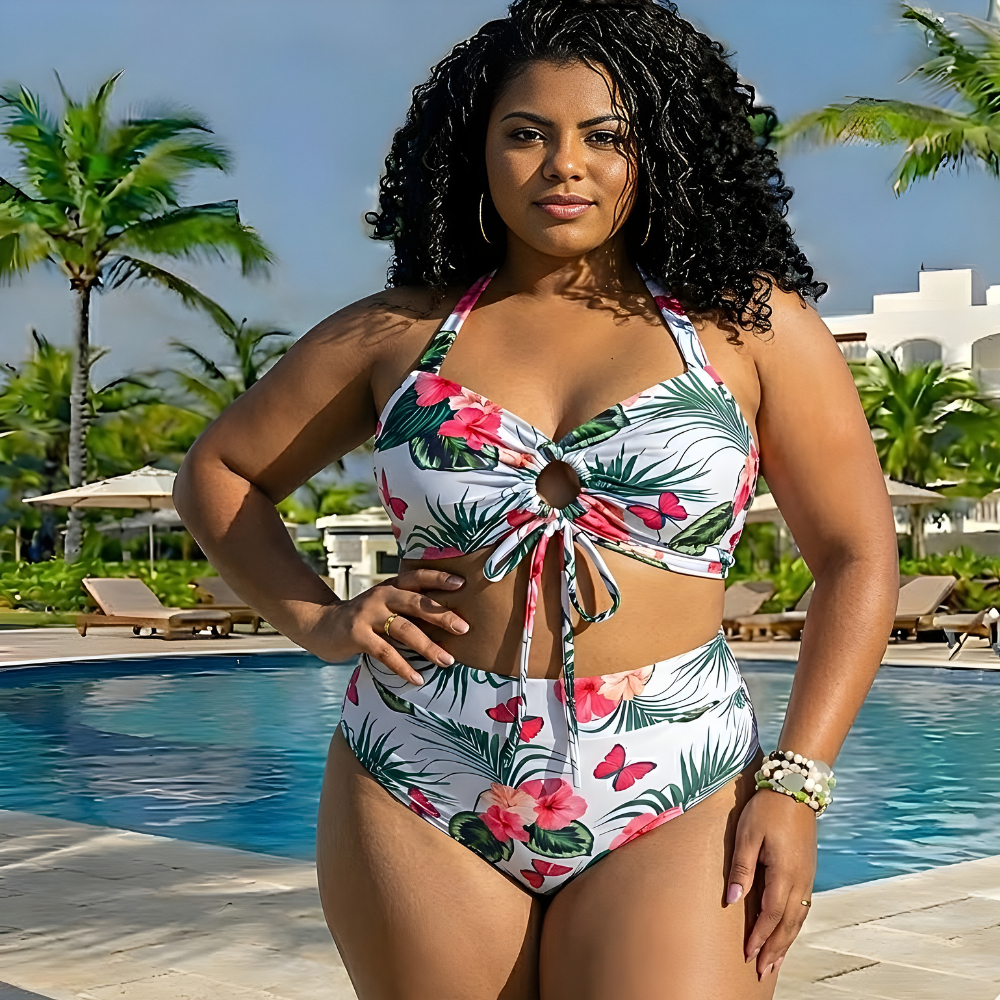 Biquini Plus Size Cintura Alta GG XGG Estampas Exclusivas Moda praia Feminino Curves em Oferta na Shopee
