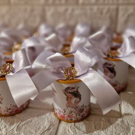 Tubolatas-tema Primeira Eucaristia/Comunhão Batizado Aniversário-Lembrancinha Personalizada-Mimo para Maternidade