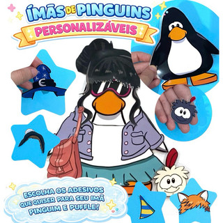 Faça seu pinguim! imã do pinguim do club penguin para montar looks