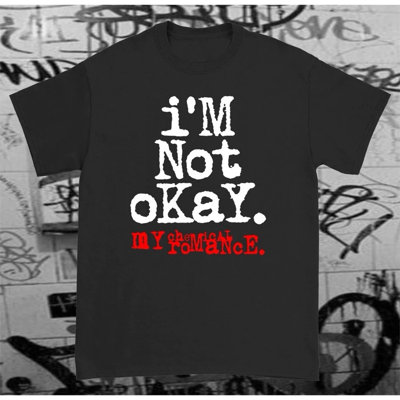 Camiseta My Chemical Romance MCR I'm Not Okay Banda Rock Unissex 100% Algodão