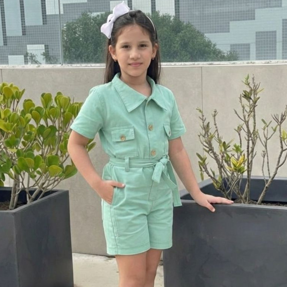 Macaquinho Infantil com Cinto 2 ao 14 anos em Oferta na Shopee