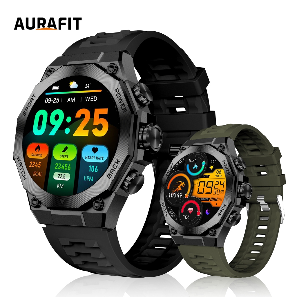 Smartwatch AURAFIT AM18/AM29 /AM05 Masculino, 1,43" AMOLED, 150+ Modos Esportivos, Monitor Saúde