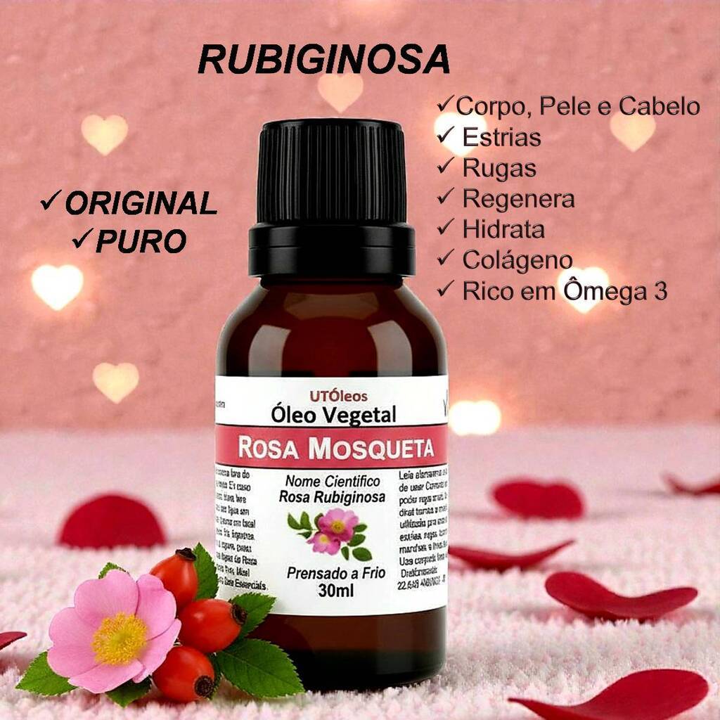 ROSA RUBIGINOSA PURO Rosa Mosqueta 30ml em Oferta na Shopee