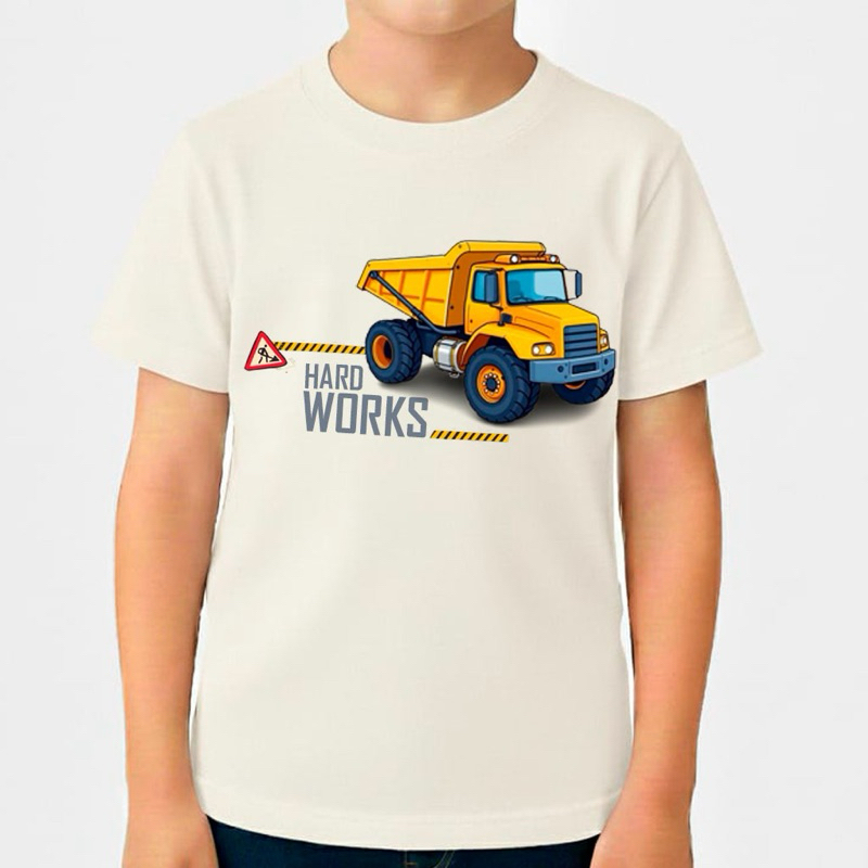 Camiseta Infantil Caminhão Trator Veículos Estampada 100% algodão