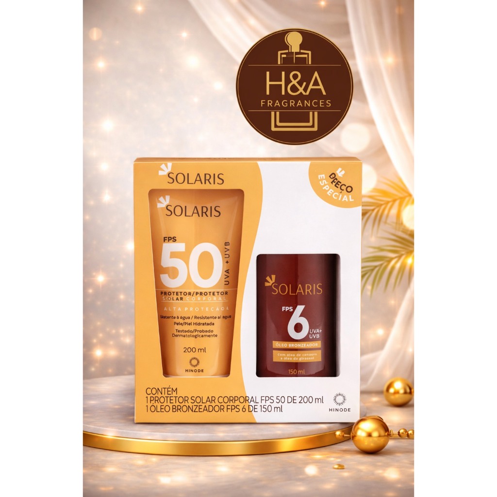 Kit Verão Solaris Protetor Solar + Óleo Bronzeador FPS Proteção e Bronzeado