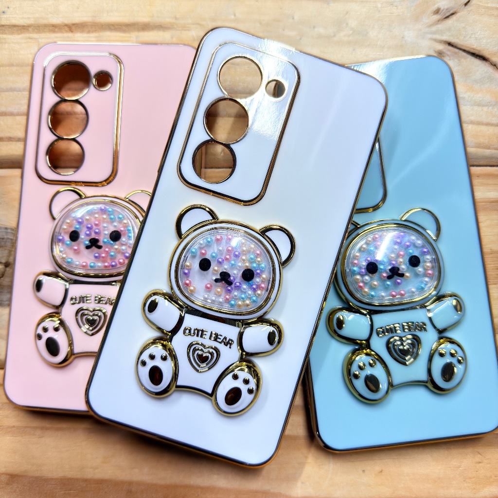 Capa Capinha Case anti impacto silicone com Suporte de Urso para Xiaomi Redmi 15 /  Redmi A5 / Redmi A4