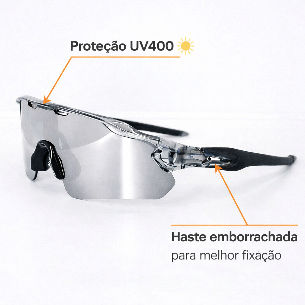 Óculos Ciclismo Masculino e Feminino Race Proteção Uv400 Lente Espelhada Baixa Pace Esportivo Corrida Beach Tennis Praia