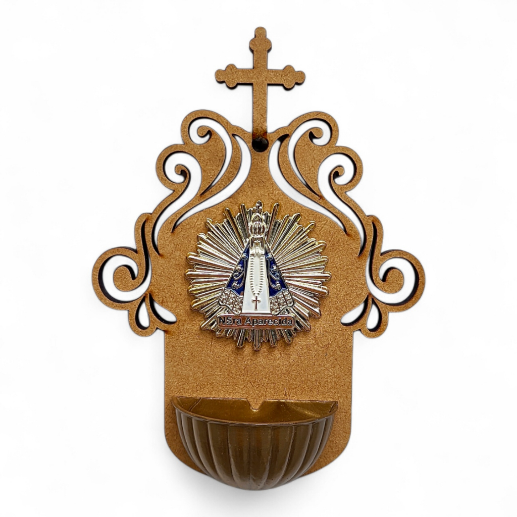 Pia Para Agua Benta Nossa Senhora Aparecida Porta Agua Benta Madeira Crua Religiosa