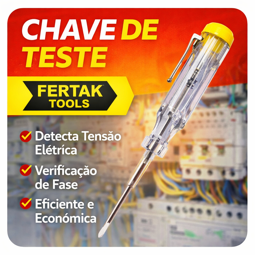 Chave de Teste Elétrica Fertak Tools – Detector de Tensão em Oferta na Shopee