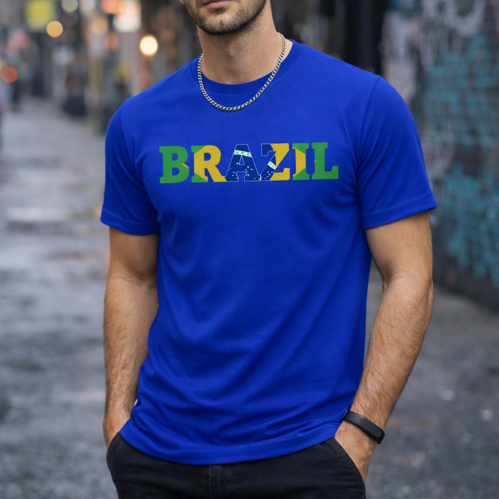 Camisa Do Brasil Masculina Alta Qualidade 100% Algodão Lançamento