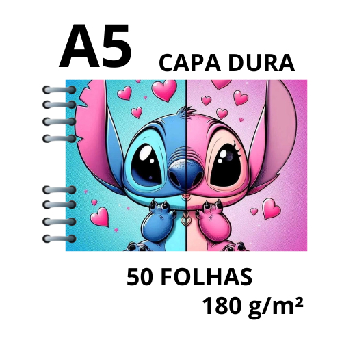 Caderno De Desenho Escolar A5 Infantil Capa Dura 180g 50 Folhas | Stitch Fofo Presente em Oferta na Shopee