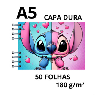 Caderno De Desenho Escolar A5 Infantil Capa Dura 180g 50 Folhas | Stitch Fofo Presente em Oferta na Shopee