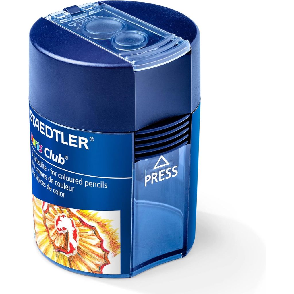 STAEDTLER | 512 002 BKD03 | Apontador Duplo com Depósito | Noris | Azul | Dois Furos 8.2mm 10.2mm