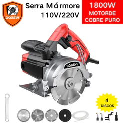 1800W Serra Marmore Mármore Concreto Profissional-Corta Piso Refrigeração Regulagem+ 4 Discos Dobevi